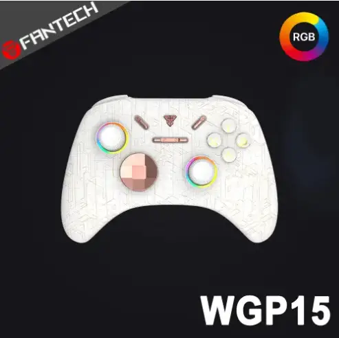 【FANTECH 】WGP15A 無線賽車遊戲專用線性扳機震動搖桿-白色款